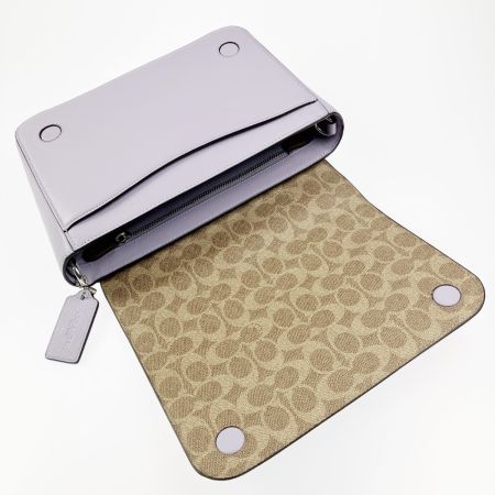  COACH コーチ メッセンジャーバッグ シグネチャー キャンバス インテリア CJ843 ラベンダー