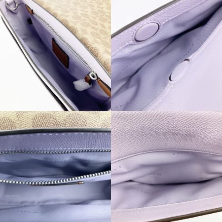  COACH コーチ メッセンジャーバッグ シグネチャー キャンバス インテリア CJ843 ラベンダー