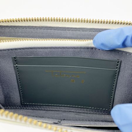  Takano 鎌倉高野 長財布 ラウンドファスナー クロコ型押し エナメル アイボリー系