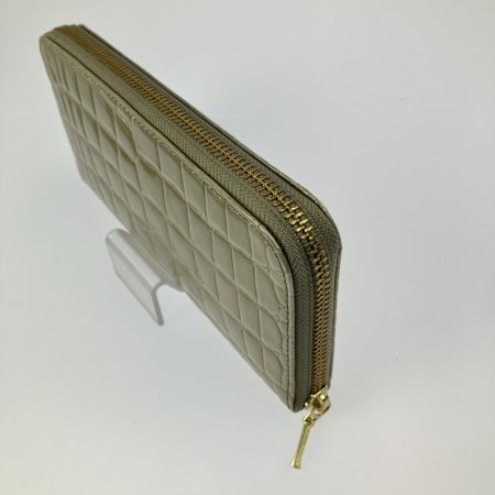  Takano 鎌倉高野 長財布 ラウンドファスナー クロコ型押し エナメル シャンパンゴールド