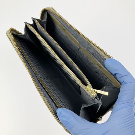  Takano 鎌倉高野 長財布 ラウンドファスナー クロコ型押し エナメル シャンパンゴールド