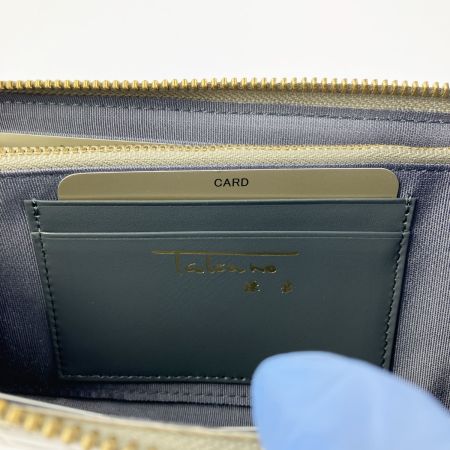  Takano 鎌倉高野 長財布 ラウンドファスナー クロコ型押し エナメル シャンパンゴールド