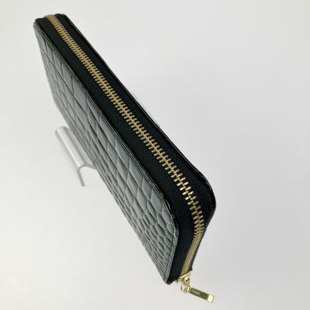  Takano 鎌倉高野 長財布 ラウンドファスナー クロコ型押し エナメル グリーン