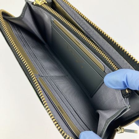  Takano 鎌倉高野 長財布 ラウンドファスナー クロコ型押し エナメル グリーン