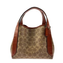 ▽▽ COACH コーチ ハドリー ホーボー 21 シグネチャー キャンバス 79251 ブラウン Aランク