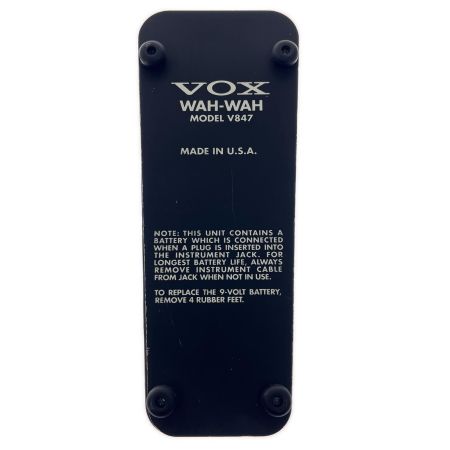  VOX ヴォックス WAH-WAH ワウペダル MADE IN U.S.A. V847