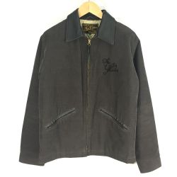 ▼▼ CALLE コーデュロイジャケット 襟レザー SIZE L グレー Bランク