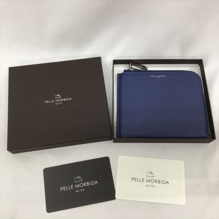 PELLE MORBIDA L字ファスナー コンパクトウォレット Barca バルカ PMO-BAJ13 ネイビー