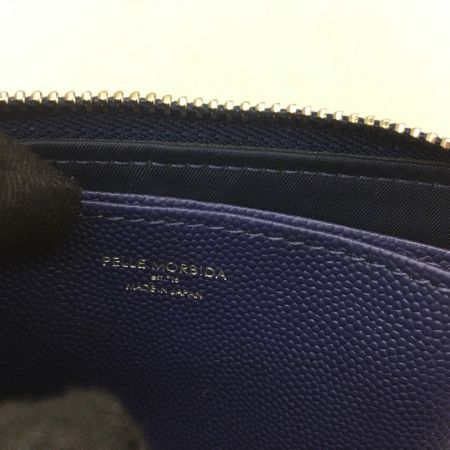  PELLE MORBIDA L字ファスナー コンパクトウォレット Barca バルカ PMO-BAJ13 ネイビー