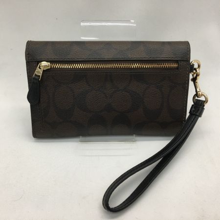  COACH コーチ アウトレット レディース二つ折り財布 シグネチャー ブラウン×ブラック F32484