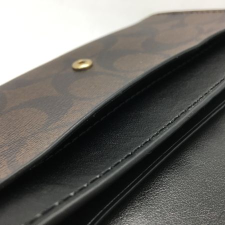  COACH コーチ アウトレット レディース二つ折り財布 シグネチャー ブラウン×ブラック F32484