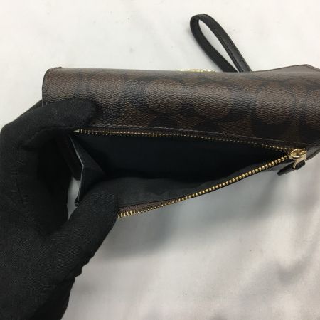  COACH コーチ アウトレット レディース二つ折り財布 シグネチャー ブラウン×ブラック F32484