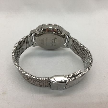  agnes b アニエスベ ソーラークオーツ クロノグラフ バックル不良 v172-kkc0 シルバー×ホワイト