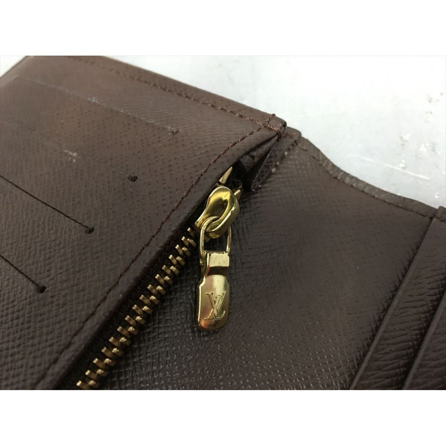 中古】 LOUIS VUITTON ルイヴィトン 長財布 ダミエエベヌ