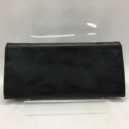  SAMANTHA KINGS メンズ かぶせ長財布 カモフラ柄押しレザー ブラック