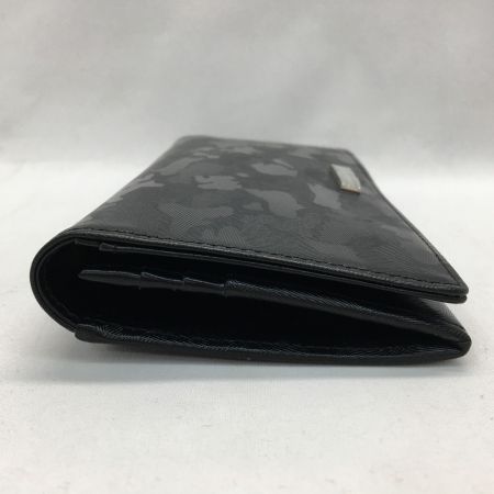  SAMANTHA KINGS メンズ かぶせ長財布 カモフラ柄押しレザー ブラック