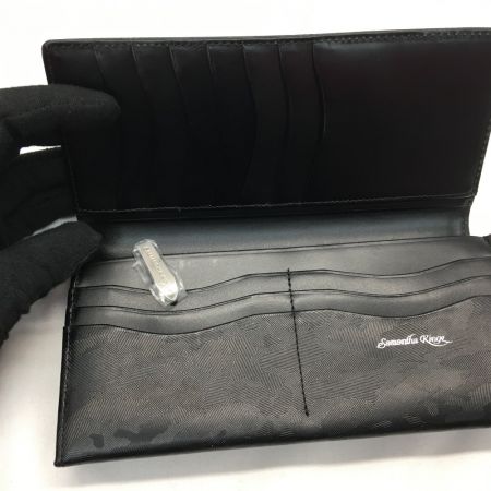  SAMANTHA KINGS メンズ かぶせ長財布 カモフラ柄押しレザー ブラック