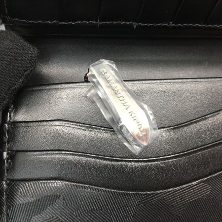  SAMANTHA KINGS メンズ かぶせ長財布 カモフラ柄押しレザー ブラック