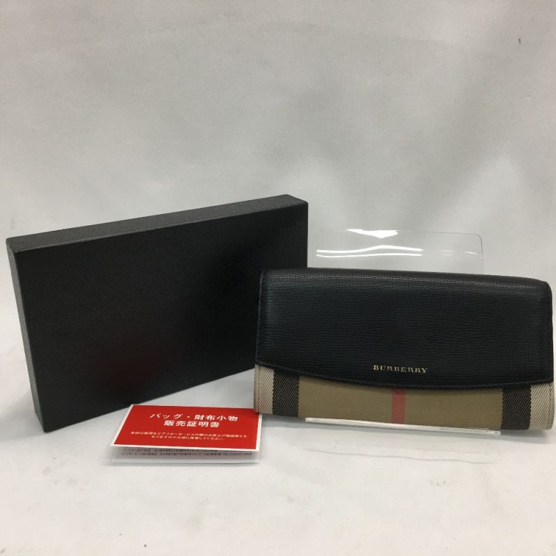 中古】 BURBERRY バーバリー レディース 長財布 ハウスチェック