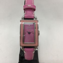 ▼▼ COACH コーチ レディース腕時計 クオーツ スクエア 0269 ピンク Bランク