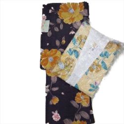 ▼▼  香乃逢 canoa 袷きもの 小紋 特選 友禅長襦袢 セット お仕立て上がり 青ｘクリームｘ金ｘ菊 Sランク