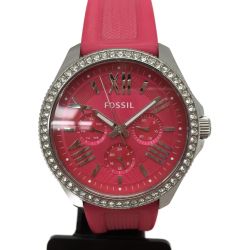 ▼▼ FOSSIL フォッシル クオーツ クロノグラフ ベルトダメージ有 AM4488 ショッキングピンク Bランク