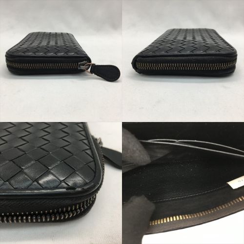 中古 Bottega Veneta ボッテガヴェネタ メンズ 長財布 イントレチャート ラウンドファスナー ブラック Cランク 総合リサイクルショップ なんでもリサイクルビッグバン オンラインショップ