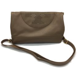 ▼▼ TORY BURCH トリーバーチ レディース ショルダークラッチ2WAYバッグ パンチングロゴデザイン ブラウン Bランク