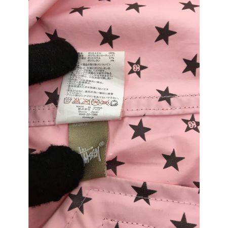  stussy ステューシ メンズ ナイロンジャケット M 劣化あり ネイビー×レッド