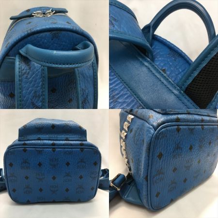  MCM エムシーエム サイドスタッズ ヴィセトス バックパック Z6896 ブルー