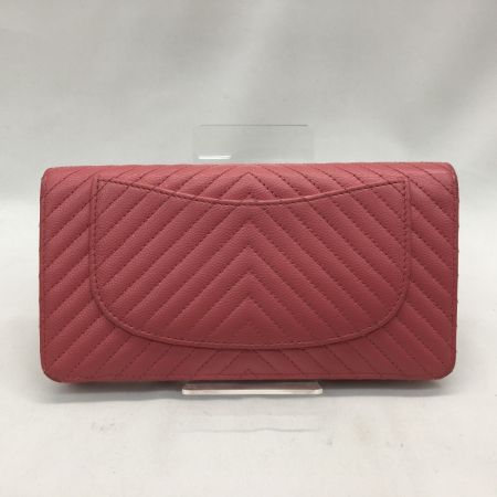  CHANEL シャネル レディース長財布 二つ折り Vステッチ ココマーク ピンク