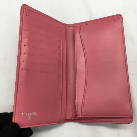  CHANEL シャネル レディース長財布 二つ折り Vステッチ ココマーク ピンク