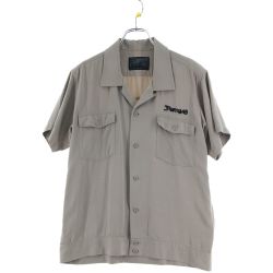 ▼▼ STORM BECKER ストームベッカー メンズ 半袖シャツ 刺繍 S ベージュ Bランク