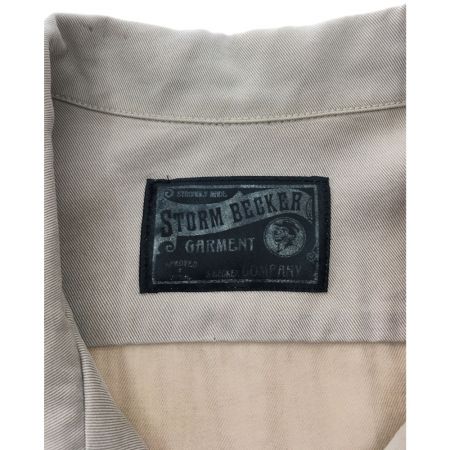  STORM BECKER ストームベッカー メンズ 半袖シャツ 刺繍 S ベージュ