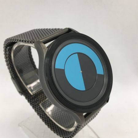  ZIIIRO デザインウォッチ クオーツ LUNAR ルナー ガンメタリック オーシャン ブラック×ブルー