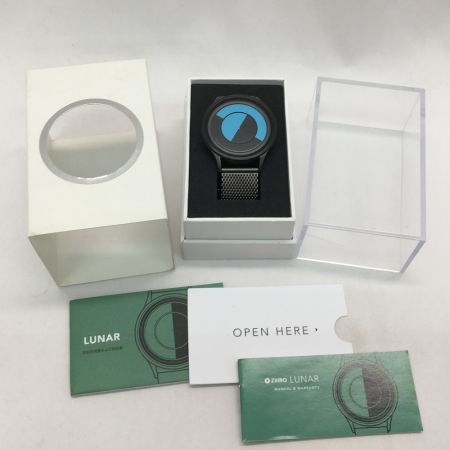  ZIIIRO デザインウォッチ クオーツ LUNAR ルナー ガンメタリック オーシャン ブラック×ブルー
