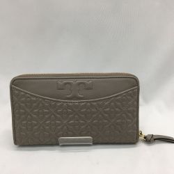 ▼▼ TORY BURCH トリーバーチ レディース長財布 BRYANT ラウンドファスナー 46186 グレージュ Bランク