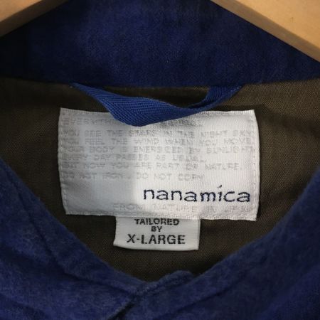  nanamica シャツ SIZE XL ネイビー×グレー