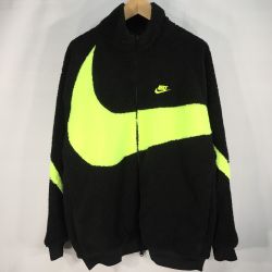 ▼▼ NIKE ナイキ スウッシュ ボア フリース リバーシブルジャケット SIZE XL BQ6546-017 ブラック×イエロー x イエロー Bランク