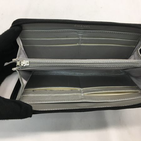  CHANEL シャネル レディース長財布 ラウンドファスナー カメリア ブラック