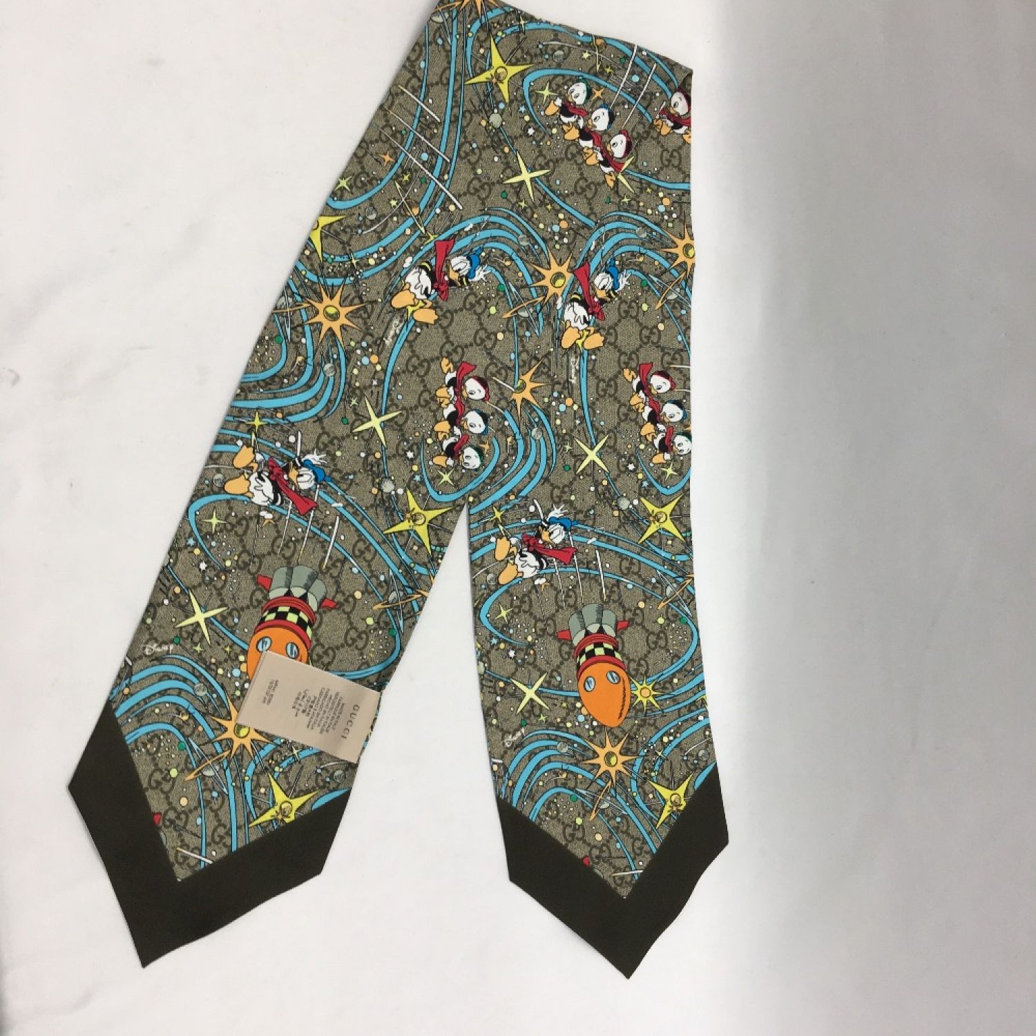 中古】 GUCCI グッチ ×DISNEY ドナルドダック スカーフ ネックボウ