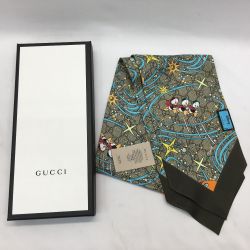 ▼▼ GUCCI グッチ ×DISNEY ドナルドダック スカーフ ネックボウ シルク 649641 Aランク