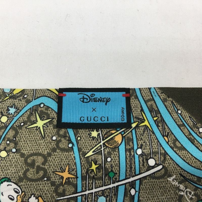 中古】 GUCCI グッチ ×DISNEY ドナルドダック スカーフ ネックボウ