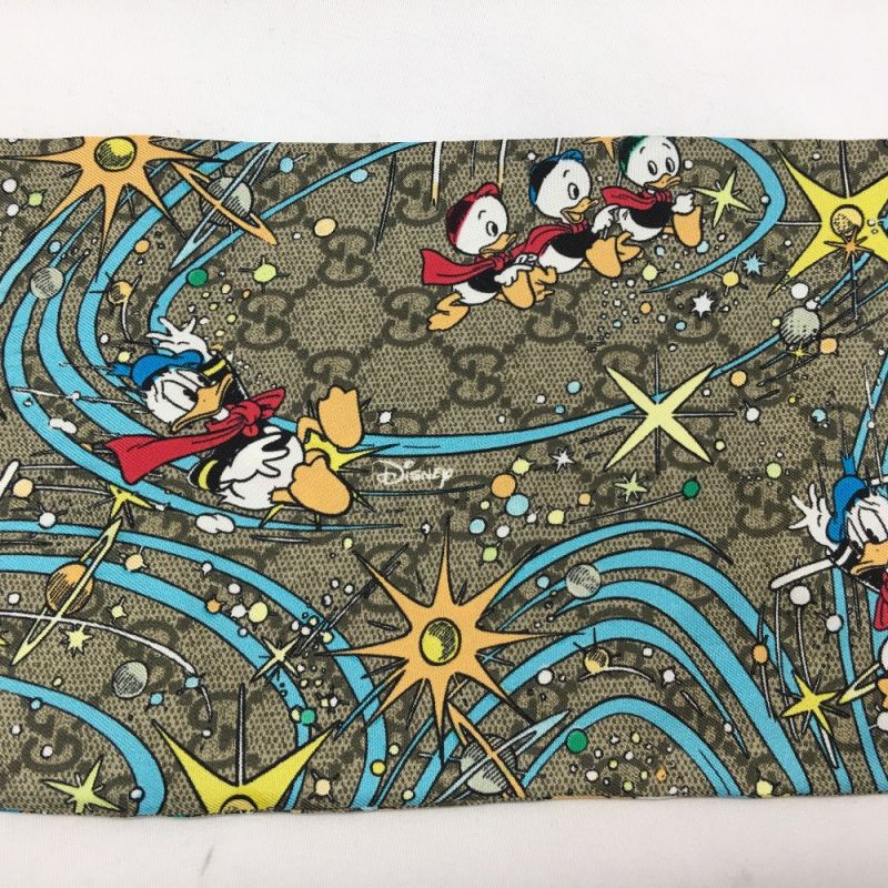 中古】 GUCCI グッチ ×DISNEY ドナルドダック スカーフ ネックボウ