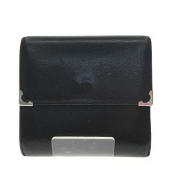 ▼▼ Cartier カルティエ レディース 三つ折り財布 カーフ コンパクトウォレット ブラック Bランク