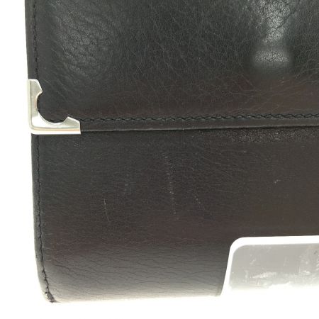  Cartier カルティエ レディース 三つ折り財布 カーフ コンパクトウォレット ブラック