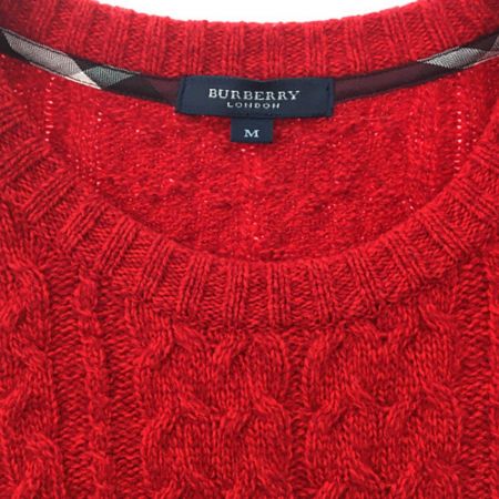  BURBERRY LONDON バーバリーロンドン メンズ クルーネックニット Mサイズ レッド