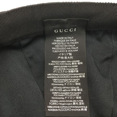  GUCCI グッチ GGキャンバス ベースボールキャップ シェリーライン M ブラック