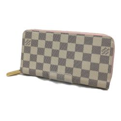 ▼▼ LOUIS VUITTON ルイヴィトン ジッピーウォレット ダミエ・アズール  ローズ・バレリーヌ N63503 ホワイト Aランク