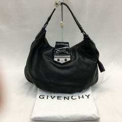  GIVENCHY ジバンシー レディースバッグ レザー×エナメル 劣化有 S10151 ブラック Cランク